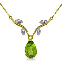 ALARRI 1.52 Carat 14K Solid Gold Never Such Love Peridot Necklace