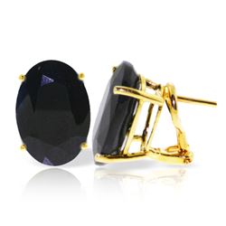ALARRI 17 Carat 14K Solid Gold French Clips Earrings Natural Sapphire