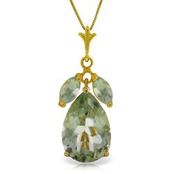 ALARRI 6.5 CTW 14K Solid Gold Storm Approaching Green Amethyst Necklace