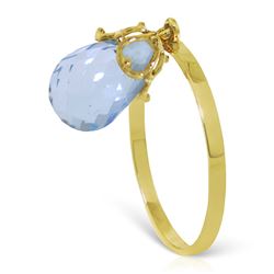 ALARRI 3 CTW 14K Solid Gold Ring Dangling Briolette Blue Topaz