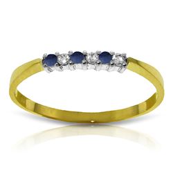 ALARRI 0.11 CTW 14K Solid Gold Picture Perfect Sapphire Diamond Ring
