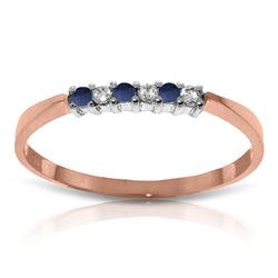 ALARRI 0.11 CTW 14K Solid Rose Gold Love Band Sapphire Diamond Ring