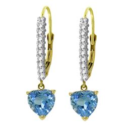 ALARRI 3.55 Carat 14K Solid Gold Ursula Blue Topaz Diamond Earrings