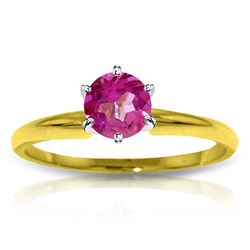 ALARRI 0.65 CTW 14K Solid Gold Solitaire Ring Natural Pink Topaz