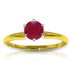 ALARRI 0.65 Carat 14K Solid Gold Solitaire Ring Natural Ruby