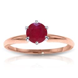 ALARRI 14K Solid Rose Gold Solitaire Ring w/ Natural Ruby