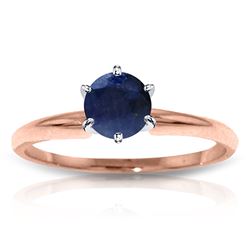ALARRI 14K Solid Rose Gold Solitaire Ring w/ Natural Sapphire