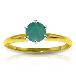 ALARRI 0.65 CTW 14K Solid Gold Solitaire Ring Natural Emerald