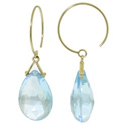 ALARRI 10.2 CTW 14K Solid Gold Circle Wire Earrings Blue Topaz