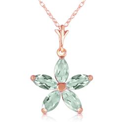 ALARRI 14K Solid Rose Gold Necklace w/ Natural Green Amethysts