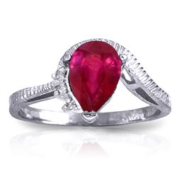 ALARRI 1.52 Carat 14K Solid White Gold Wholehearted Pleasure Ruby Diamond Ring