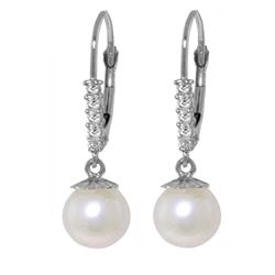ALARRI 4.15 Carat 14K Solid White Gold Innermost Feelings Pearl Diamond Earrings