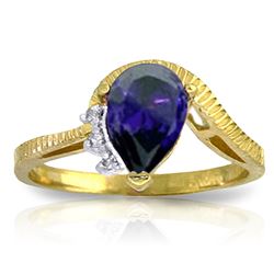 ALARRI 1.52 Carat 14K Solid Gold Somewhat Personal Sapphire Diamond Ring