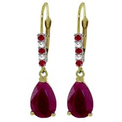 ALARRI 3.18 Carat 14K Solid Gold Longevity Ruby Diamond Earrings