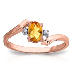 ALARRI 0.46 CTW 14K Solid Rose Gold Mystic Citrine Diamond Ring