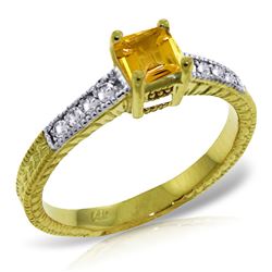 ALARRI 0.65 Carat 14K Solid Gold Lover's Abode Citrine Diamond Ring