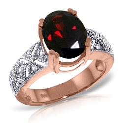 ALARRI 14K Solid Rose Gold Ring w/ Natural Diamonds & Garnet
