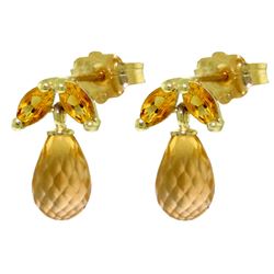ALARRI 3.4 CTW 14K Solid Gold House Of Fun Citrine Earrings