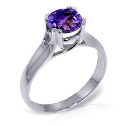 ALARRI 1.1 Carat 14K Solid White Gold Just Fly Amethyst Ring