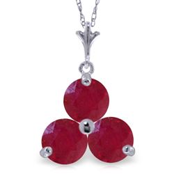 ALARRI 0.75 CTW 14K Solid White Gold Wrangling Emotion Ruby Necklace
