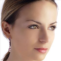 ALARRI 14K Solid Rose Gold Chandelier Earrings w/ Amethysts