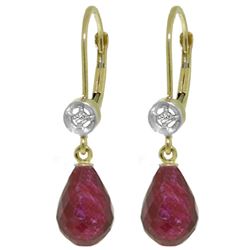 ALARRI 6.63 Carat 14K Solid Gold Femme Ruby Diamond Earrings