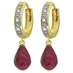 ALARRI 6.64 Carat 14K Solid Gold Tres Chic Ruby Diamond Earrings