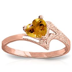 ALARRI 0.95 Carat 14K Solid Rose Gold Loveheart Citrine Ring