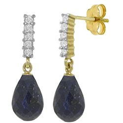 ALARRI 6.75 Carat 14K Solid Gold Enchant Sapphire Diamond Earrings