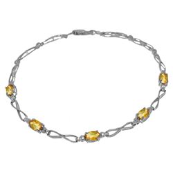 ALARRI 1.16 Carat 14K Solid White Gold Tennis Bracelet Citrine Diamond