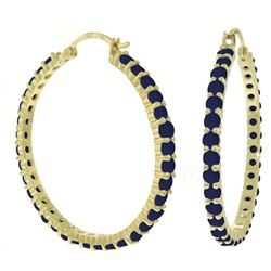 ALARRI 6 Carat 14K Solid Gold Alana Sapphire Hoop Earrings