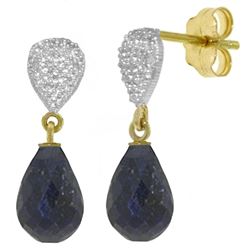 ALARRI 6.63 CTW 14K Solid Gold Splendid Sapphire Diamond Earrings
