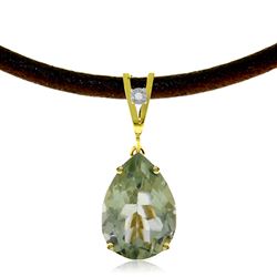 ALARRI 6.01 Carat 14K Solid Gold Magnitude Green Amethyst Diamond Necklace