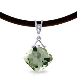 ALARRI 8.76 Carat 14K Solid White Gold Little Women Green Amethyst Diamond Necklace