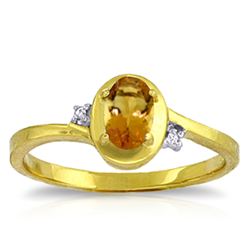 ALARRI 0.51 Carat 14K Solid Gold Amethystber Road Citrine Diamond Ring