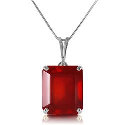 ALARRI 6.5 Carat 14K Solid White Gold Necklace Octagon Natural Ruby