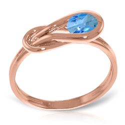 ALARRI 14K Solid Rose Gold Ring w/ Natural Blue Topaz