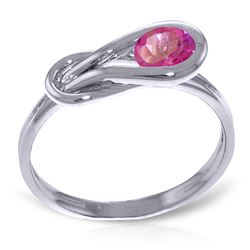 ALARRI 0.65 Carat 14K Solid White Gold Become Legend Pink Topaz Ring