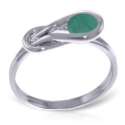 ALARRI 0.65 CTW 14K Solid White Gold Ring Natural Emerald