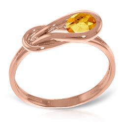 ALARRI 14K Solid Rose Gold Ring w/ Natural Citrine