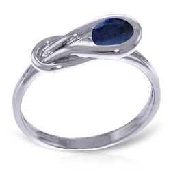 ALARRI 0.65 CTW 14K Solid White Gold Push Your Luck Sapphire Ring