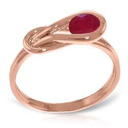 ALARRI 14K Solid Rose Gold Ring w/ Natural Ruby