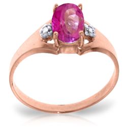 ALARRI 0.76 Carat 14K Solid Rose Gold Brilliance Pink Topaz Diamond Ring