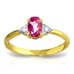 ALARRI 0.46 CTW 14K Solid Gold Farah Pink Topaz Diamond Ring