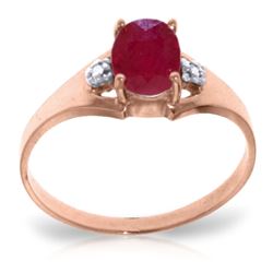 ALARRI 1.26 Carat 14K Solid Rose Gold Brilliance Ruby Diamond Ring