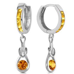 ALARRI 2 Carat 14K Solid White Gold Familiarity Citrine Earrings