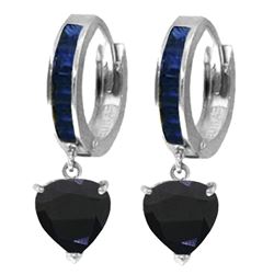 ALARRI 3.95 CTW 14K Solid White Gold I Lay In Bed Sapphire Earrings