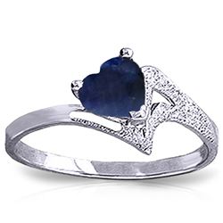 ALARRI 1 Carat 14K Solid White Gold Not An Explanation Sapphire Ring