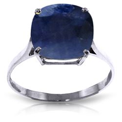 ALARRI 4.83 CTW 14K Solid White Gold Ring Natural Cushion Sapphire