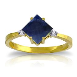 ALARRI 1.46 Carat 14K Solid Gold Ring Diamond Sapphire